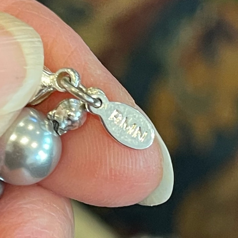 Elegent Vintage RMN Grey Faux Pearl Twist Necklace - Picture 5 of 5